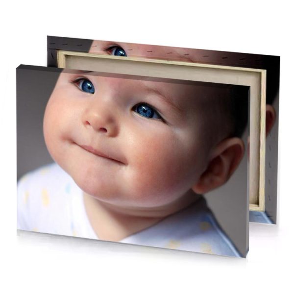 a baby with toothy smile on his face lavender canvas - Image 4