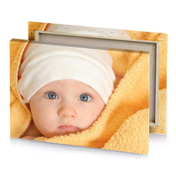 a baby wrapped in towel with bandage on it s linen canvas - Image 4