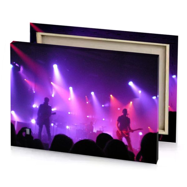 a band performing on stage ultra pink canvas - Image 4