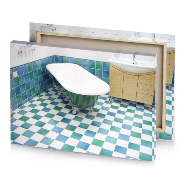 a bathroom with bathtub and sink hunter green canvas - Image 4