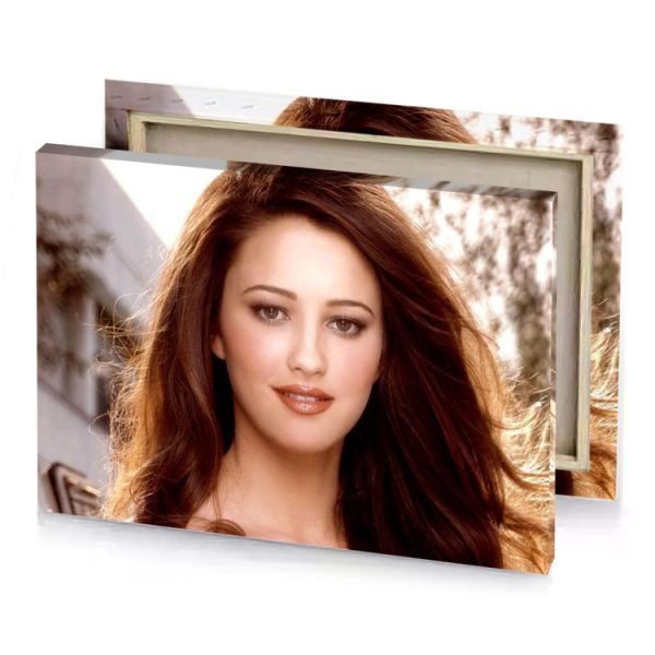 a beautiful woman with long brown hair and white top zinnwaldite canvas - Image 4