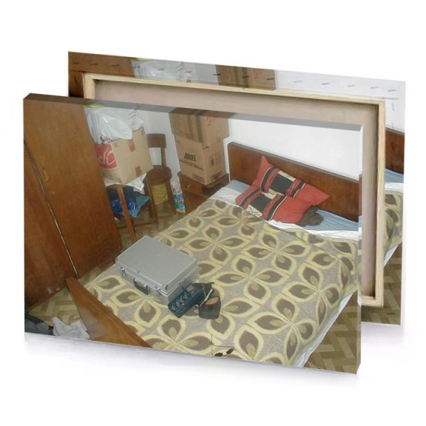 a bed with laptop on it rosy brown canvas - Image 4
