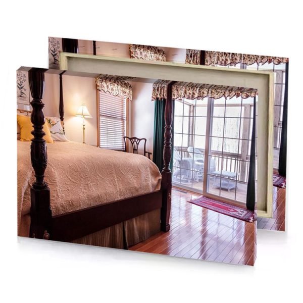 a bedroom with bed and chair smoky black canvas - Image 4