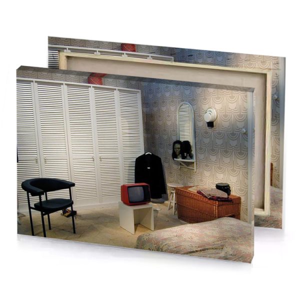 a bedroom with bed chair and mirror silver canvas - Image 4