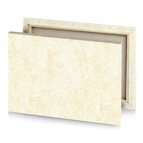a beige wallpaper with pattern of leaves canvas - Image 4
