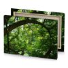 a bench is surrounded by tree and leaves olive drab canvas - Image 4