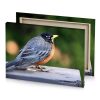 a bird sitting on wooden post slate gray canvas - Image 4