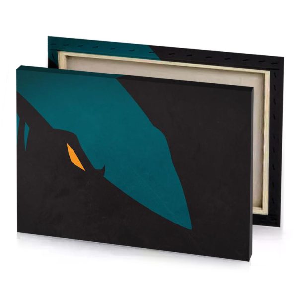 a black and blue wolf with yellow eye sapphire canvas - Image 4