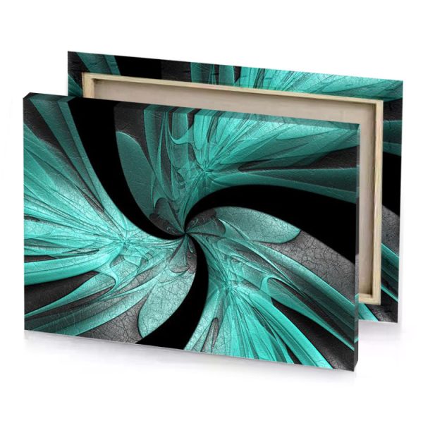 a black and green abstract background with spiral design canvas - Image 4