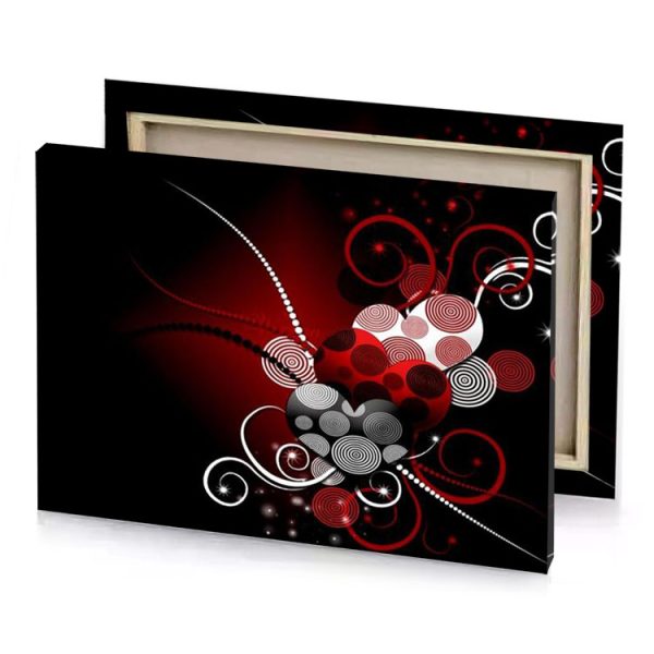 a black and red abstract background with swirls maroon canvas - Image 4