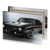a black and red muscle car with white stripe smoky canvas - Image 4
