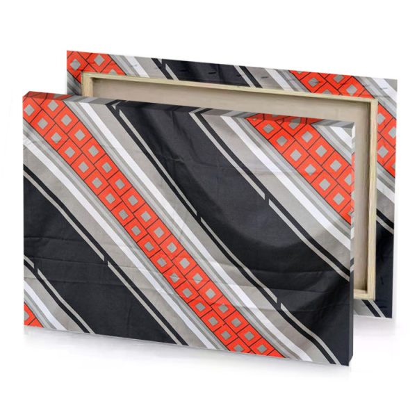 a black and red striped fabric with pattern tomato canvas - Image 4