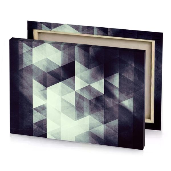a black and white geometric pattern with gr effect platinum canvas - Image 4
