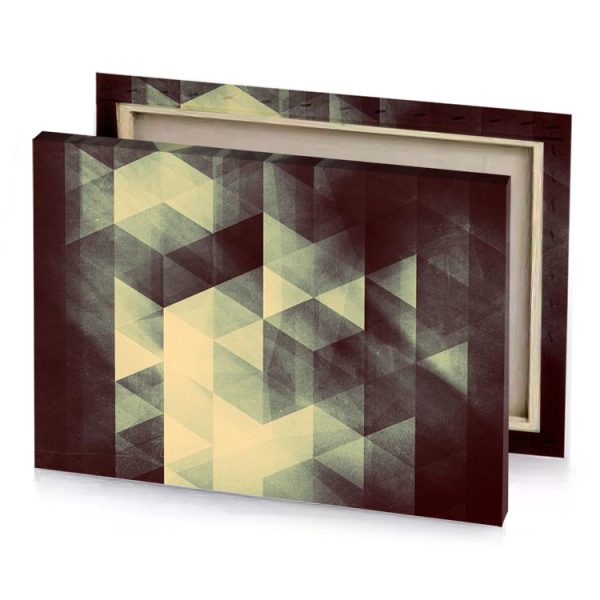 a black and white geometric pattern with yellow background vanilla canvas - Image 4
