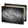 a black and white image of circular object gray canvas - Image 4