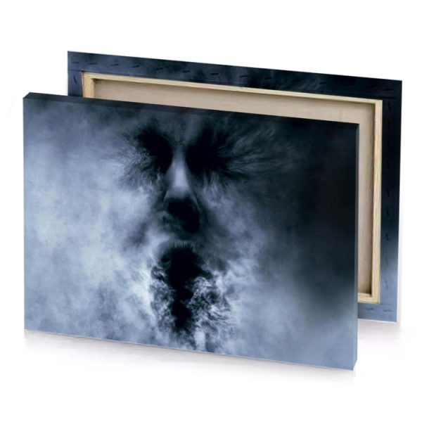 a black and white image of person in the fog charcoal canvas - Image 4