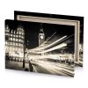a black and white photo of city street eggshell canvas - Image 4