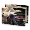 a black audi car parked on the street silver canvas - Image 4