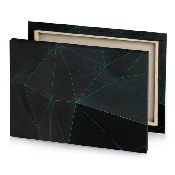 a black background with green line pattern smoky canvas - Image 4