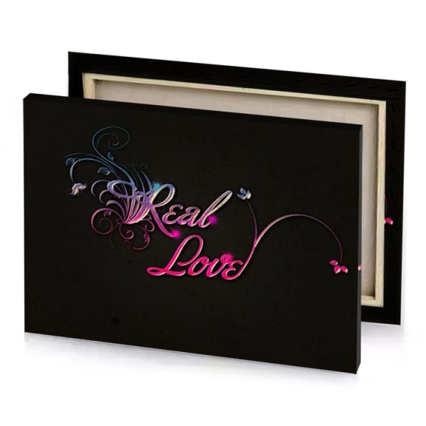 a black background with pink and blue swirl zinnwaldite brown canvas - Image 4