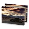 a black car parked on the side of road rosy brown canvas - Image 4