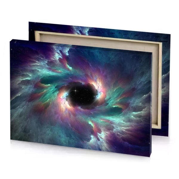 a black hole in the center of nebula dim gray canvas - Image 4