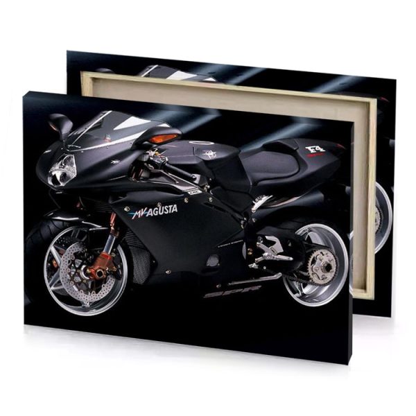 a black motorcycle is shown in the dark smoky canvas - Image 4