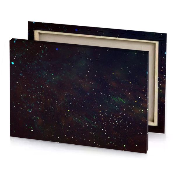 a black sky with lots of stars and green light zinnwaldite brown canvas - Image 4