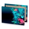 a blue background with heart and swirls tiffany canvas - Image 4