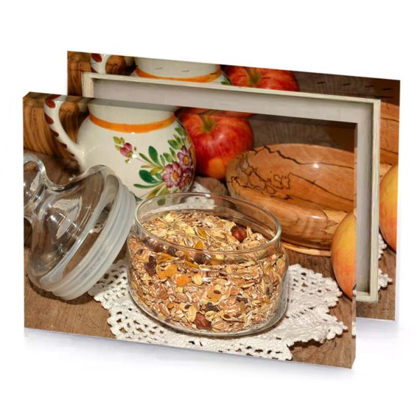 a bowl of granos next to tea pot peru canvas - Image 4