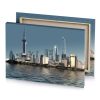 a city skyline with lot of tall buildings bistre canvas - Image 4