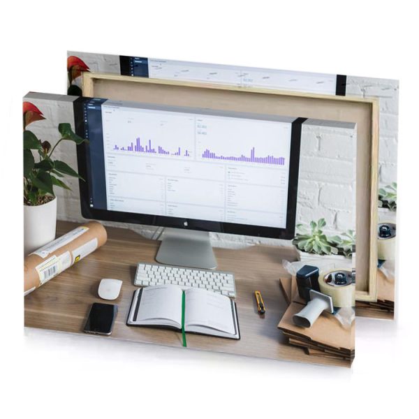 a computer monitor on desk lavender canvas - Image 4