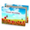 a field of flowers with butterfly flying over it pale turquoise canvas - Image 4