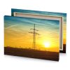 a field with telephone pole and sunset yellow orange canvas - Image 4