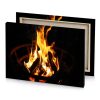 a fire in black room with ring yellow orange canvas - Image 4