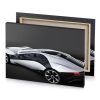 a futuristic car with black background silver canvas - Image 4
