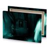 a ghostly figure in dark room with ghost smoky black canvas - Image 4
