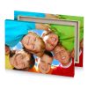 a group of children standing in circle bright turquoise canvas - Image 4