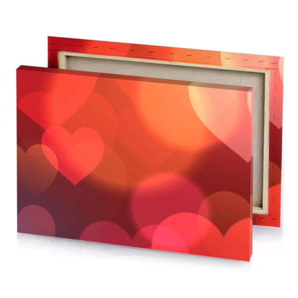 a heart background with many hearts vermilion canvas - Image 4
