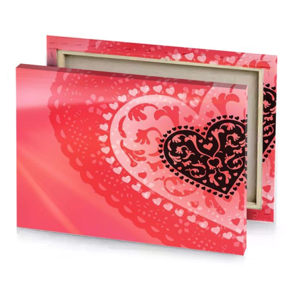 a heart with pattern on it vermilion canvas - Image 4