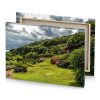 a house on hill with garden yellow green canvas - Image 4