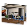 a kitchen with table and chairs in it smoky black canvas - Image 4