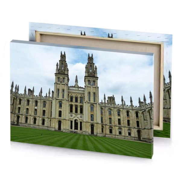a large building with green lawn in front mountbatten pink canvas - Image 4