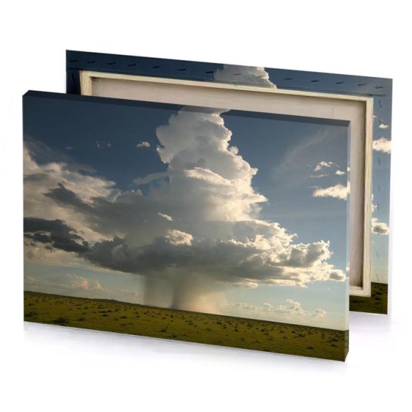 a large cloud is in the sky above field silver canvas - Image 4