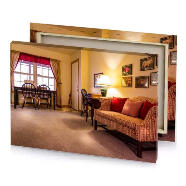 a living room with couch and table bistre canvas - Image 4