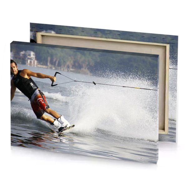 a man is water skiing on lake platinum canvas - Image 4
