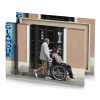 a man pushing woman in wheelchair smoky black canvas - Image 4