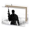 a man with gun in his hand smoky black canvas - Image 4