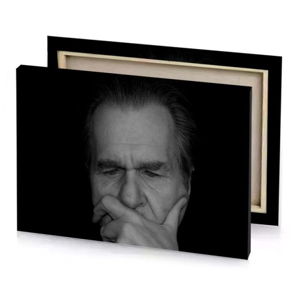 a man with his hand on face black canvas - Image 4
