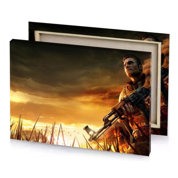 a man with rifle in field bistre canvas - Image 4